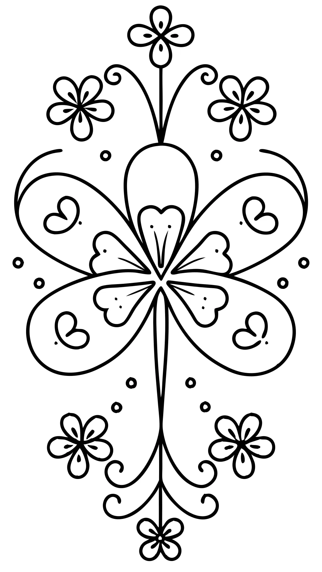 4 leaf clover coloring page